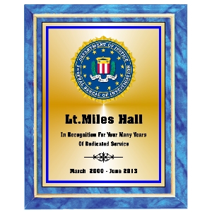 Blue Marble Finish Plaque